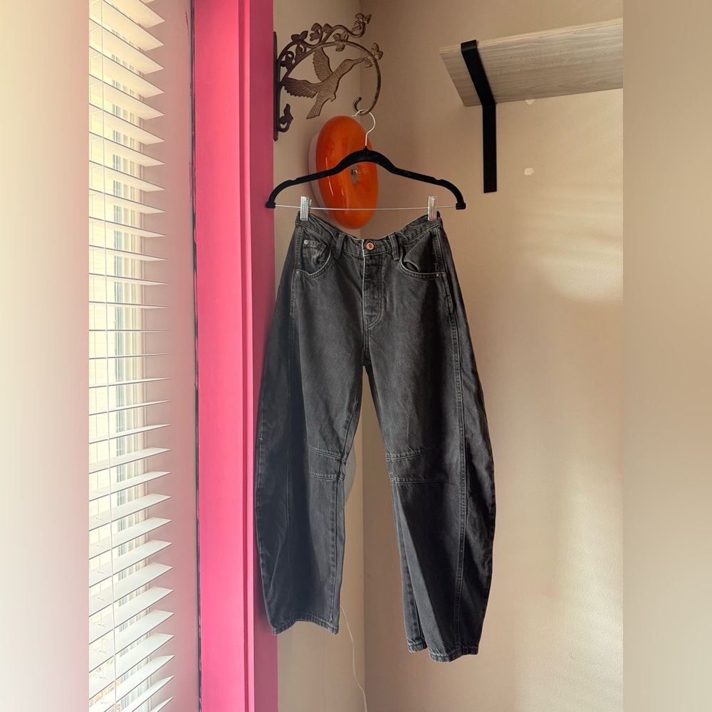 We The Free Black Barrel Jeans